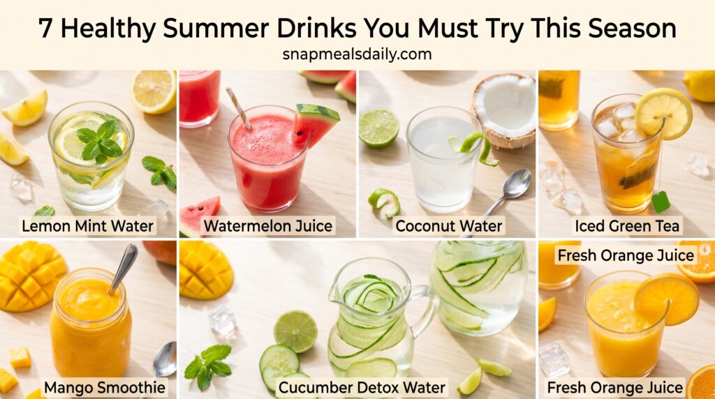 Healthy Summer Drinks – refreshing drinks to keep you cool, hydrated, and energized in summer.