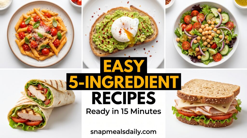easy 5-ingredient recipes quick meals ready in 15 minutes