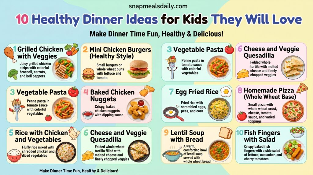 Healthy dinner ideas for kids with nutritious homemade meals