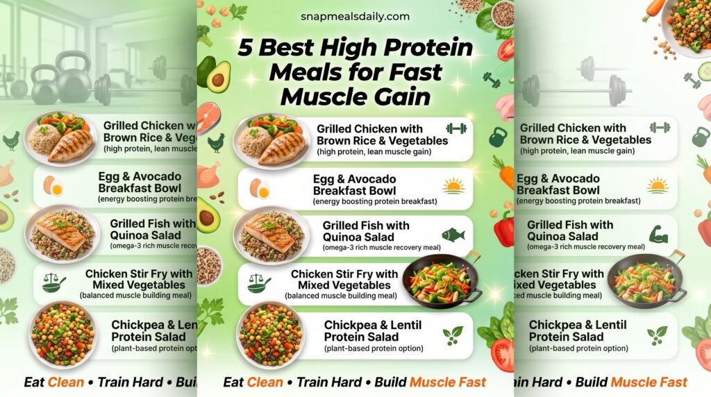 Best High protein meals for fast muscle gain recipes.