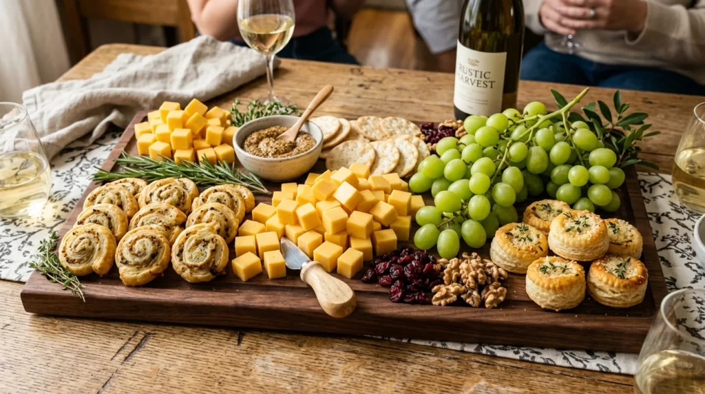 Inexpensive yet luxurious looking grazing board for budget buffet and finger food ideas.