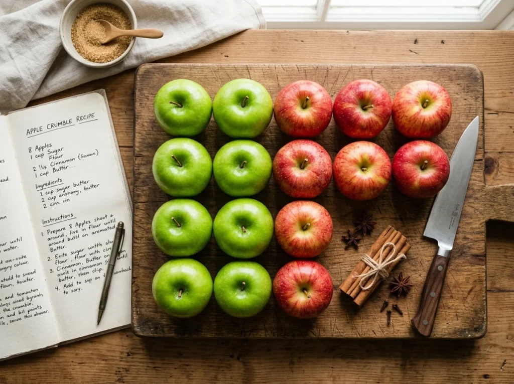 Fresh apples selected for making perfect Apple Desserts.