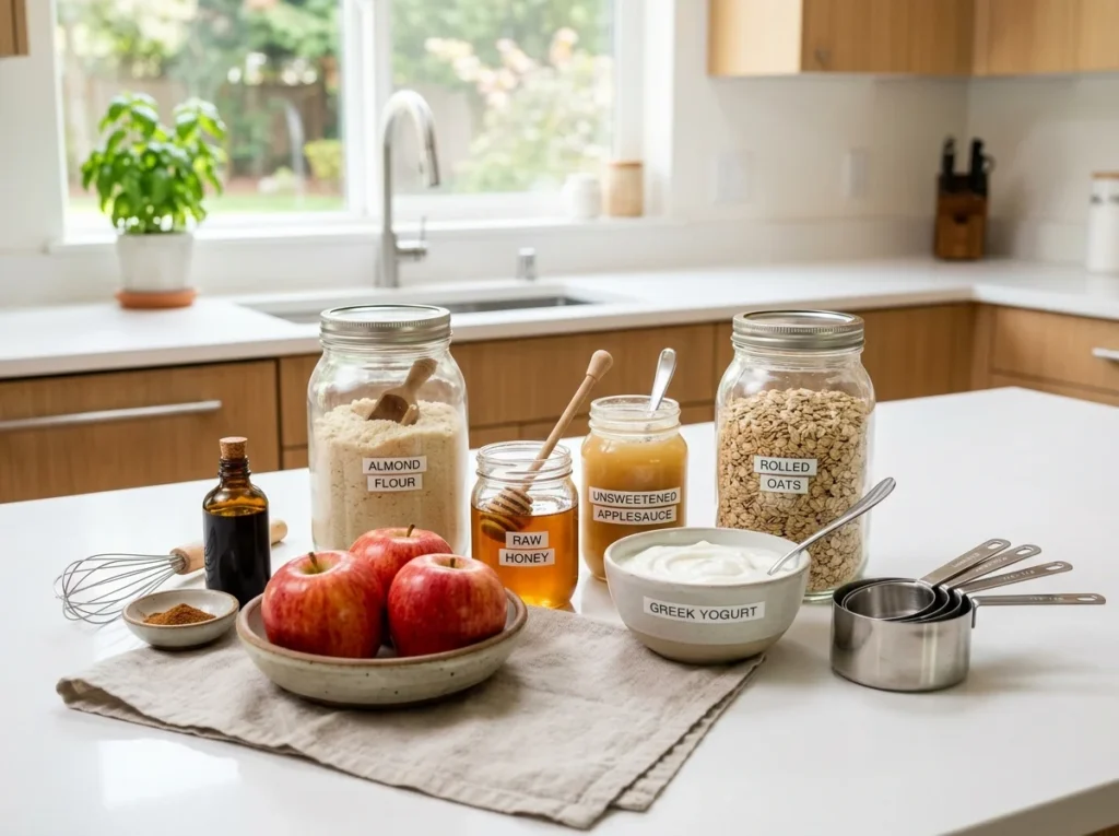 Healthy ingredients used to make lighter Apple Desserts.