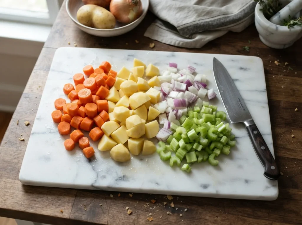 Streamlined morning kitchen meal prep for quick slow cooker recipes.